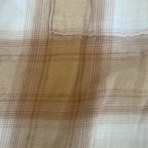 Old Navy Boyfriend Shirt - Mustard Yellow & Brown - M - Picture 3 of 7